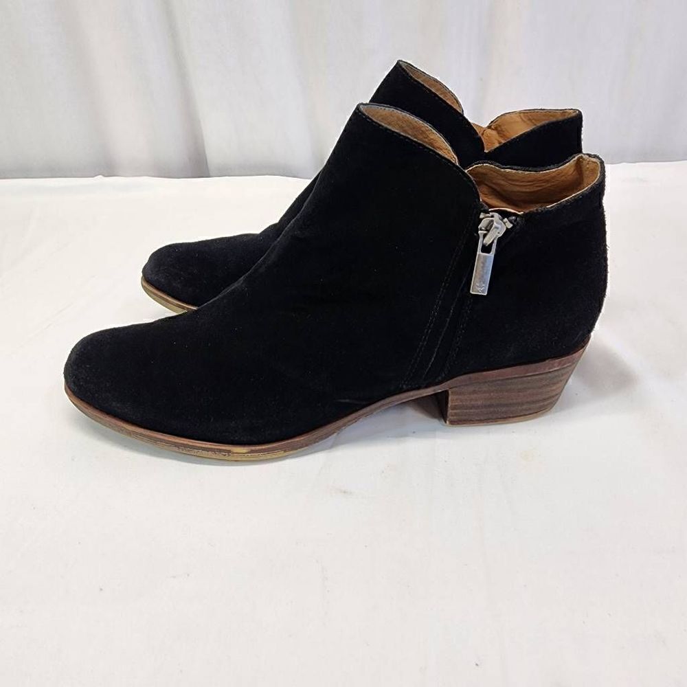 Lucky Brand Barough Black Suede Ankle Booties Size 9.5 - Picture 7 of 9